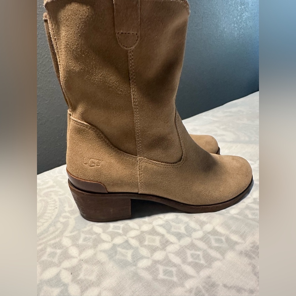 UGG Women's Brown Suede Heeled Boots
